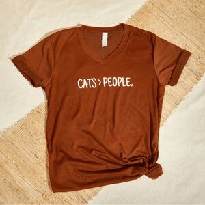 Cat Lady Small Orange Cat Shirt “Cats > People” NEVER WORN